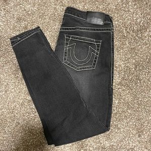 True Religion Halle High Rise Super Skinny jean size 30 black fade